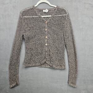 Christopher & Banks Marled Knit Button Cardigan Coastal Cottagecore Sweater